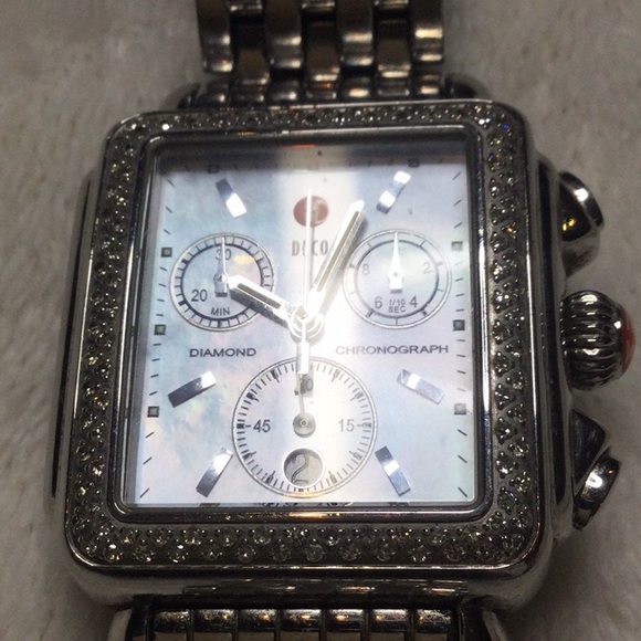 GUC Movado Deco Diamond Case Diamond Dial Stainless Steel Watch main image 10